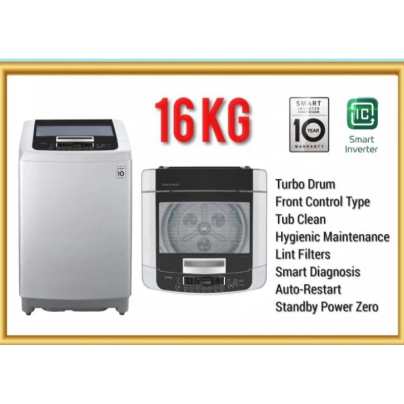 LG MESIN CUCI 16 KG LG T2516VSPM mesin cuci 1 tabung inverter 16kg LG T2516