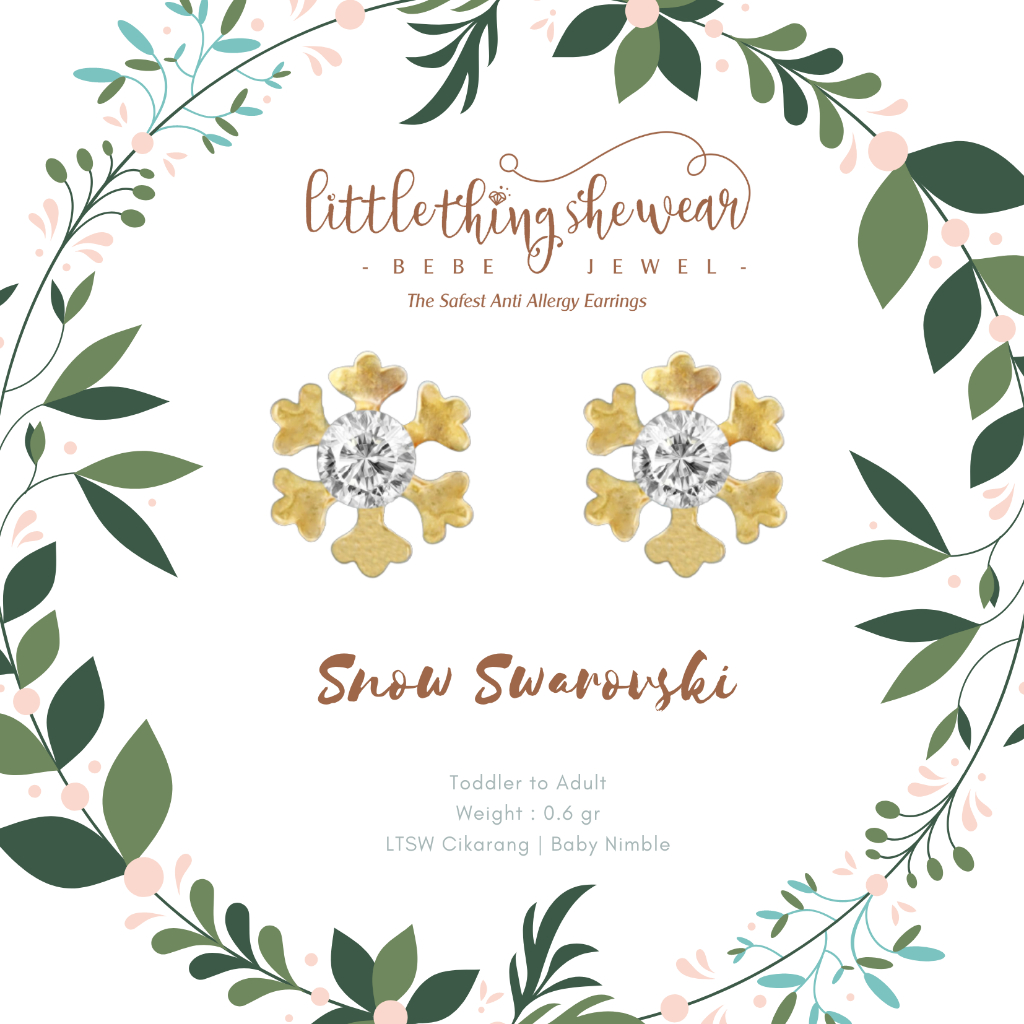 LittleThingSheWear Official - Anting Anak - Snow Gold Swarovzski
