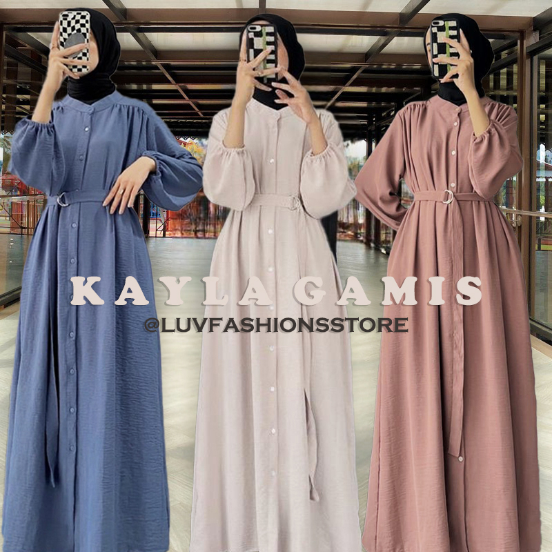 IL - KAYLA DRESS CRINCLE AIRFLOW PREMIUM / GAMIS JUMBO KANCING BUSUI FASHION MUSLIM