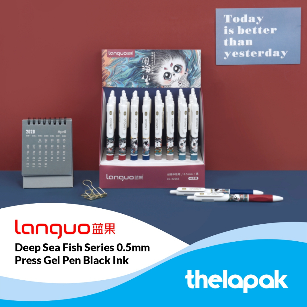 

Pulpen Clicker Gel 0.5mm Languo Deep Sea Fish Series Pen Tinta Hitam