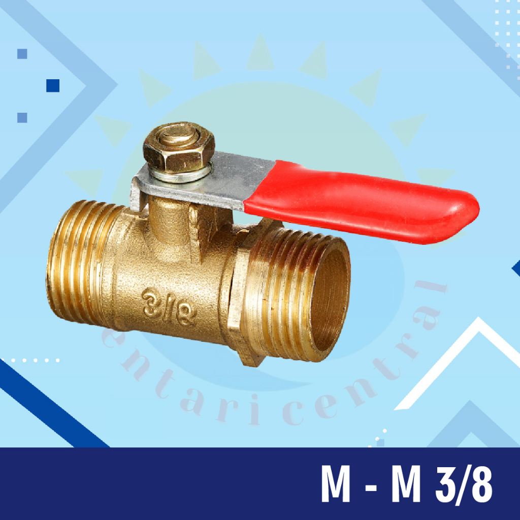 BALL VALVE / STOP KRAN / KERAN KUNINGAN male to male M-M 1/4 1/2 3/8 1/8