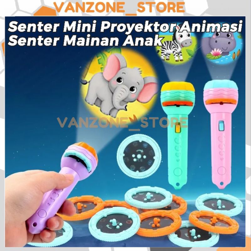 Senter Mainan Edukasi Anak Mini Lampu Proyektor Gambar Lucu