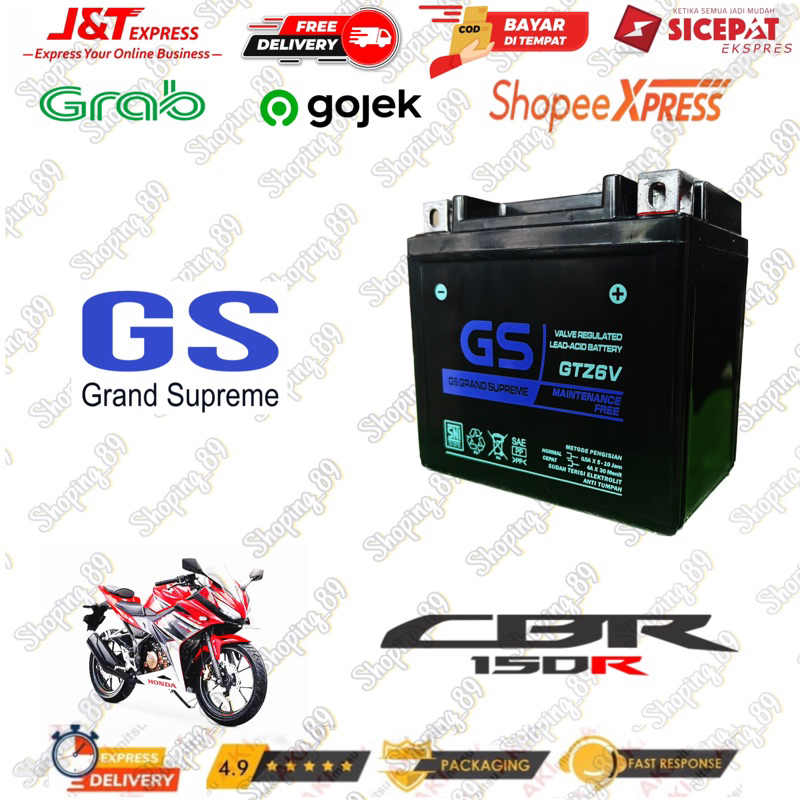 AKI MOTOR CBR 150 R, CB 150 R GS GTZ6V 12VOLT 6AH