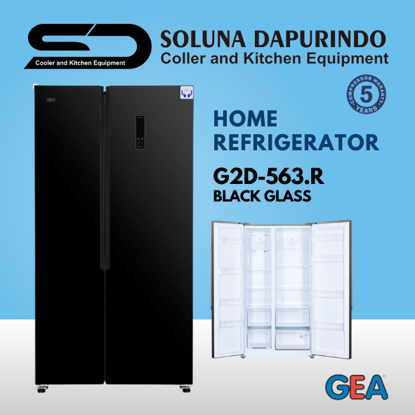 GEA Home Refrigerator G2D-563.R BLACK GLASS / G2D563R / G2D 563 R