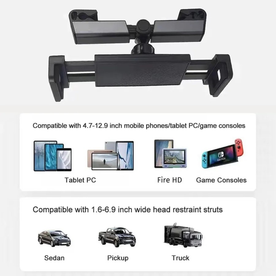 MH - HOLDER JOK MOBIL HEADREST TABLET / HP CAR HOLDER HEADREST HH63