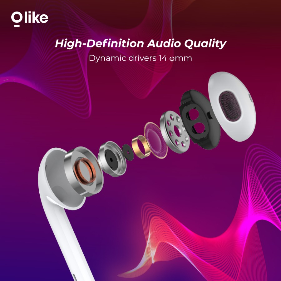 Olike E12 Wired Lightning Earphone Earpods iPhone iPad Earbuds HF