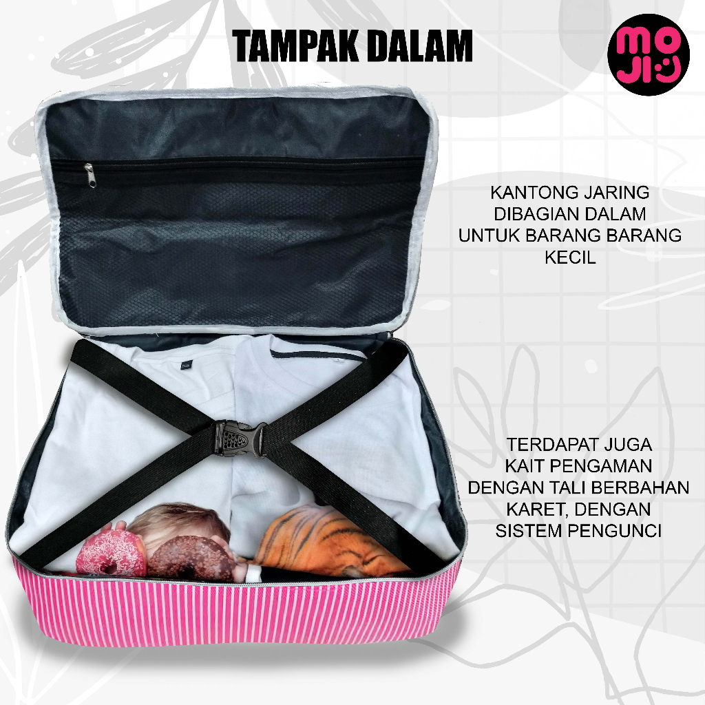 Tas Mudik Travel Bag Pakaian Motif Dewasa Ukuran Besar Dengan Tali Pengaman DIbagian Dalam / Koper Baju Dan Pakaian /  Bahan BONTEGA Tebal