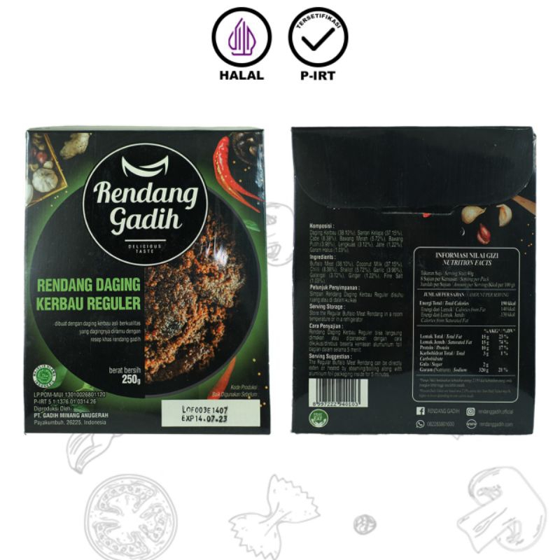 

Rendang kerbau original 250gr gurih lembut empuk