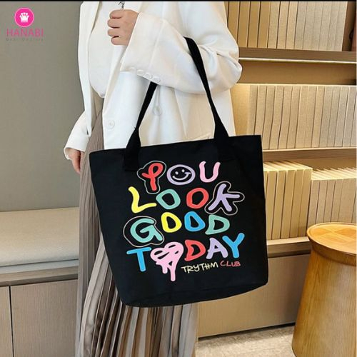 HANABI-tas totebag LOOK GOOD tas wanita tas jalanjalan tas korea tas kuliah