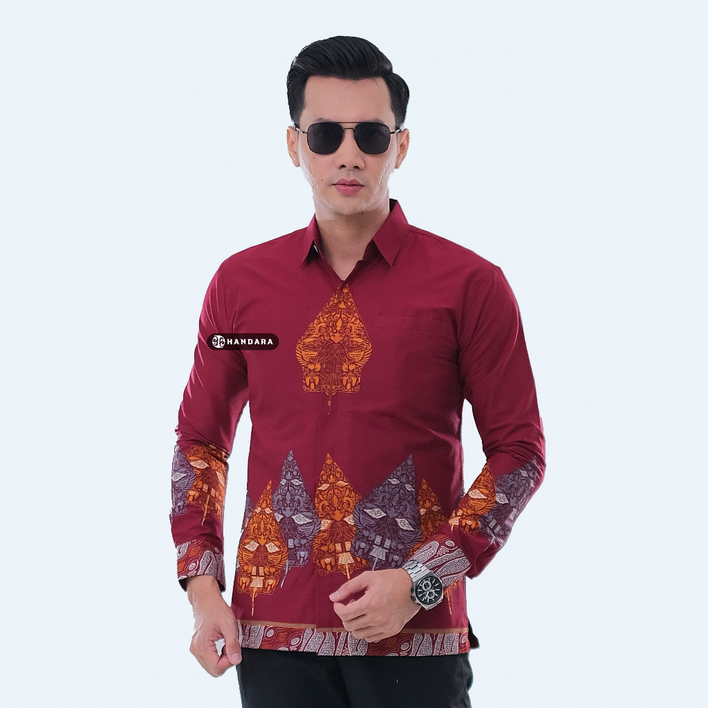 Handara Batik Pria Giriandra Merah Magenta HB-185