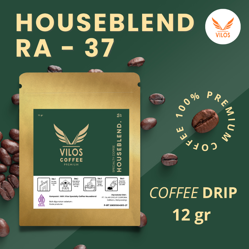 

Drip Coffee - RA 37 Coffee House Blend Robusta & Arabika @12gr