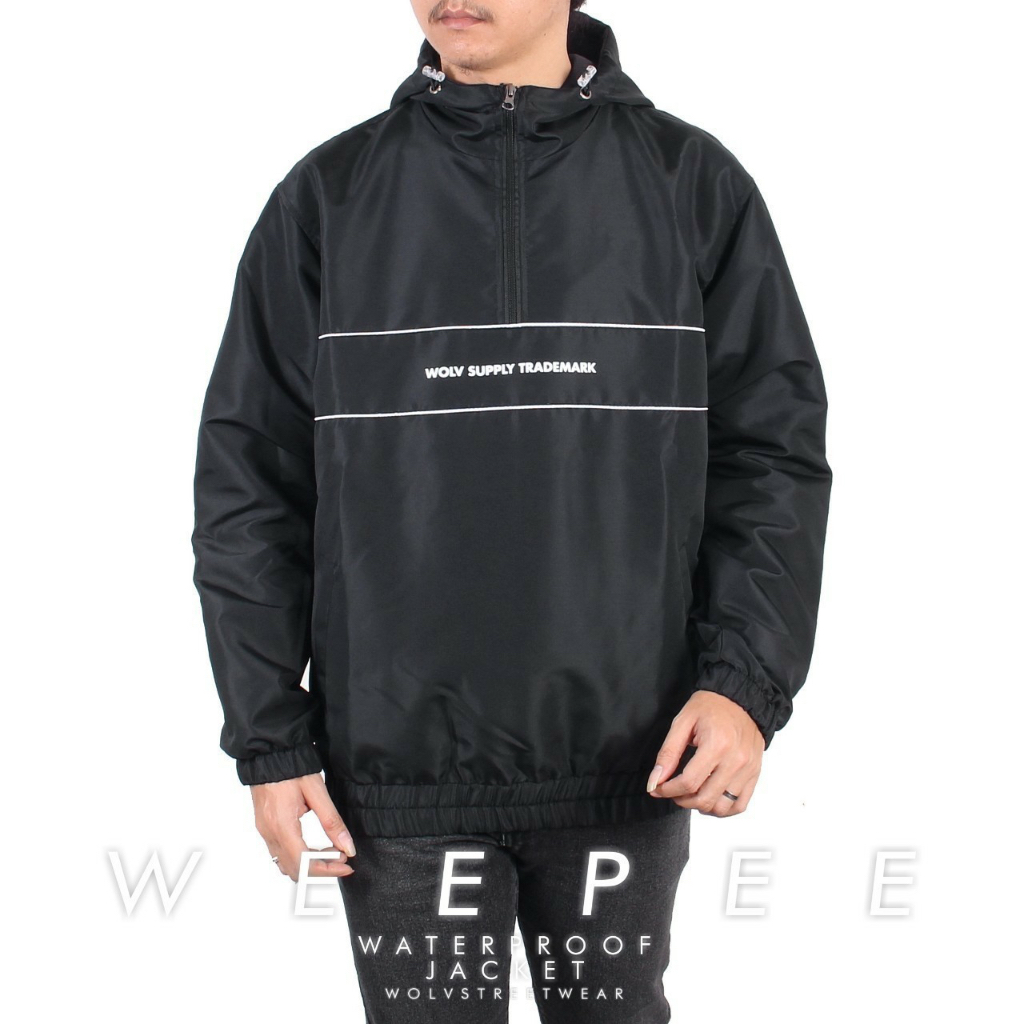 Weepee Black - Jaket Waterpoof Jaket Anti Air Jaket Wolv Jaket Outdoor