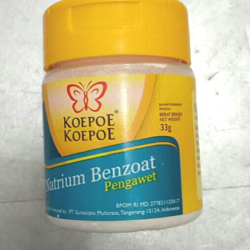 Natrium Benzoat Koepoe / Pengawet Makanan Minuman 33 Gram Koepoe Koepoe