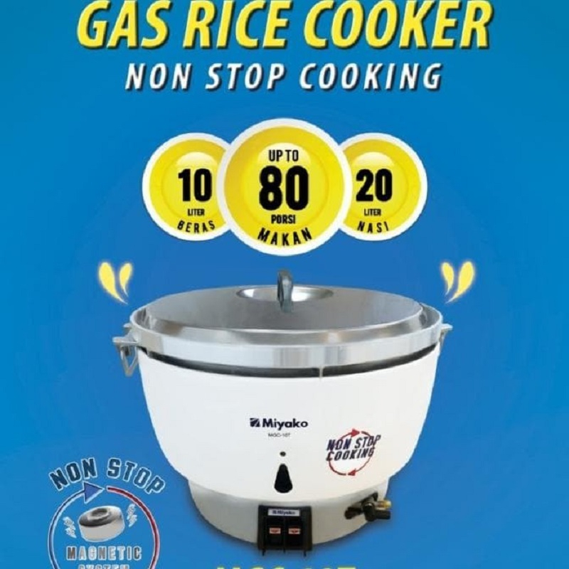 MIYAKO : MGC-10T GAS RICE COOKER / PENANAK GAS DENGAN GAS 20 LITER MGC 10 T