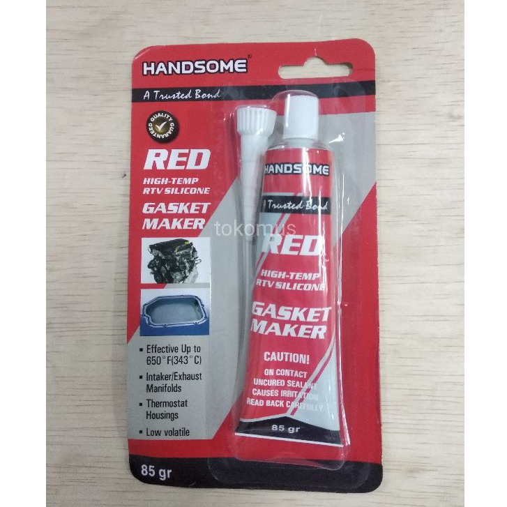 HIGH TEMP RED SILICONE SEALANT/LEM SILIKON MERAH 650 85G - HANDSOME