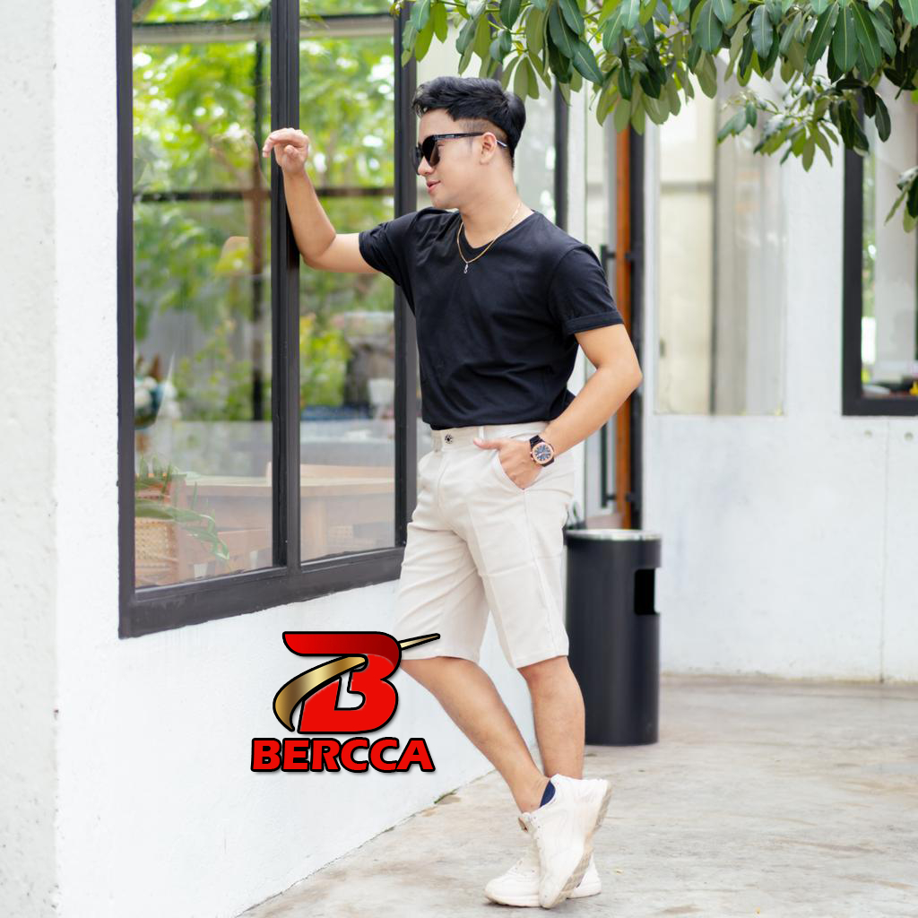 Celana Chinos Pendek Premium Combed Stretch Warna Hitam Polos Size 28-33 / Celana Pendek Distro Terh