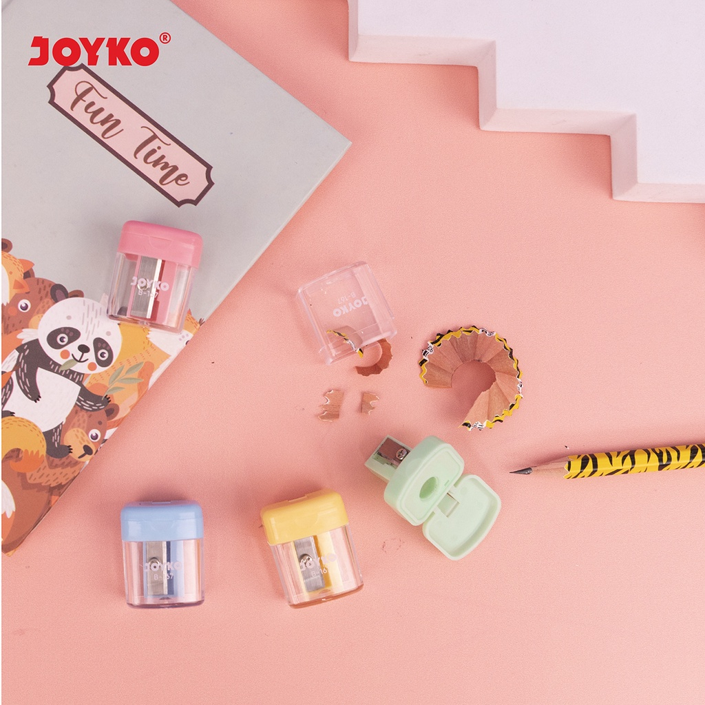 Rautan Tabung Joyko B-167 Kotak Pastel  Sharpener Joyko Pastel Color Pensil Kayu