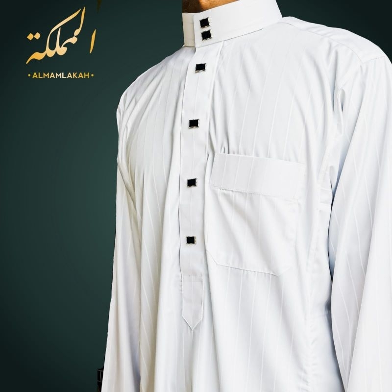 JUBAH GAMIS AL MAMLAKAH SALUR KANCING PREMIUM KAIN HAROMAIN AL HARAMAIN