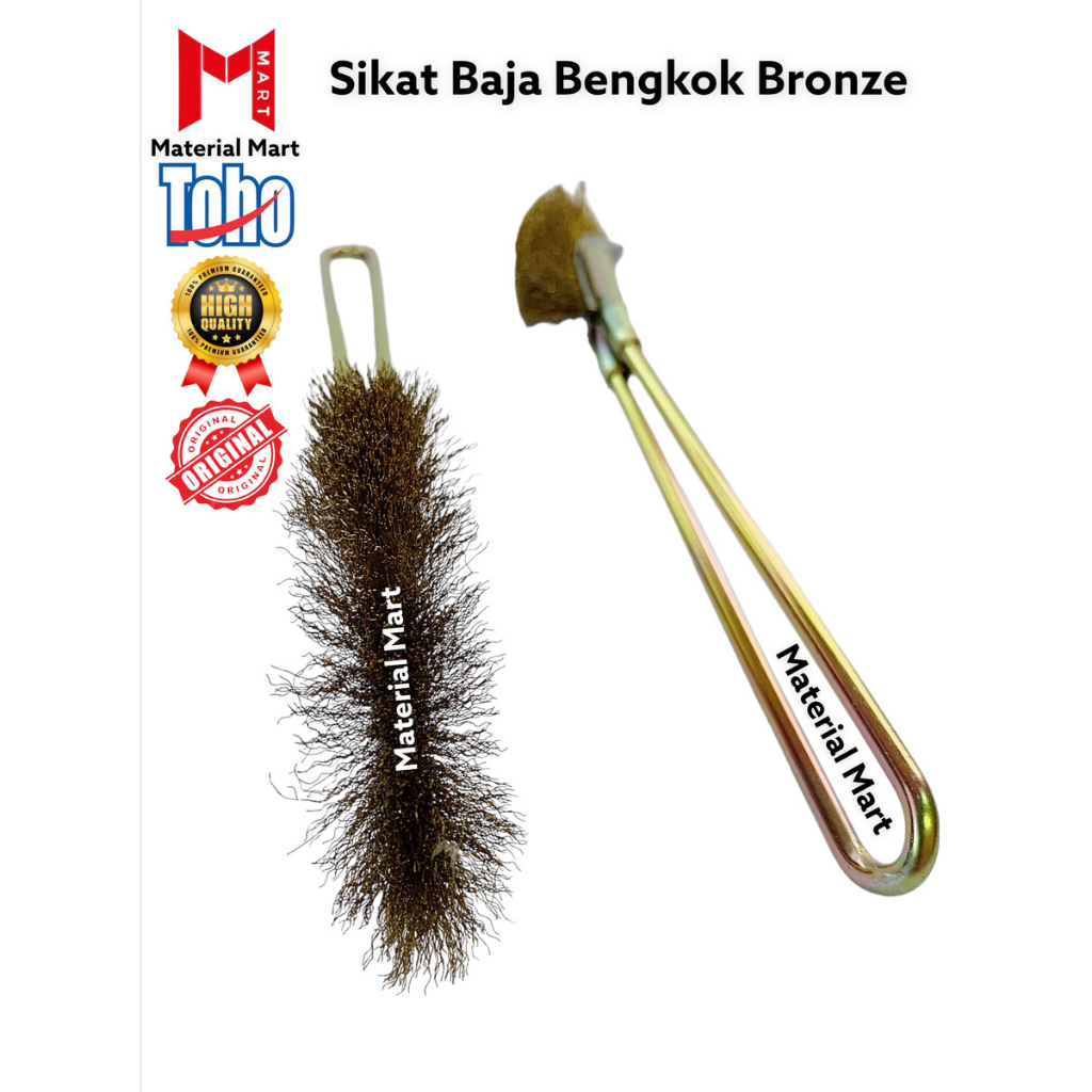 Sikat TOHO Baja Kawat Gagang Besi PREMIUM 6 inch Bronze Kuning | Material Mart