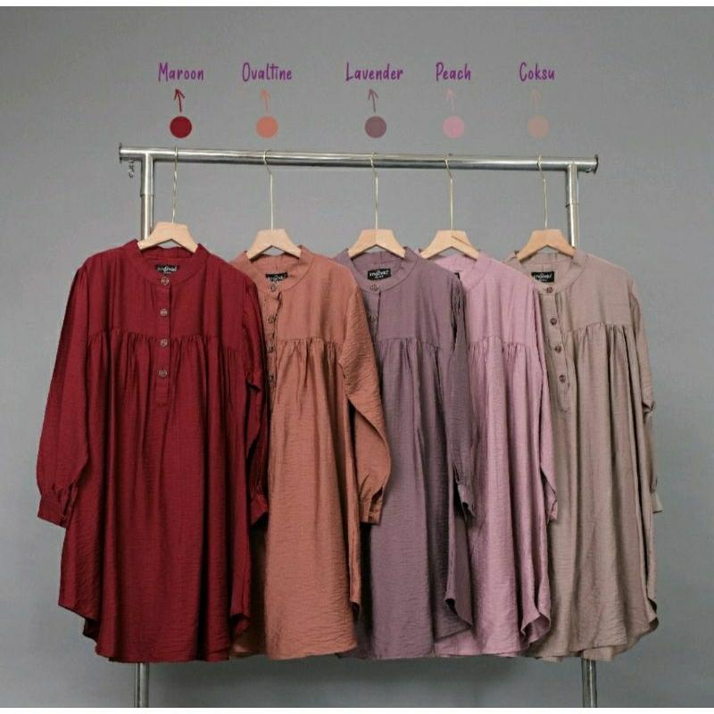 TUNIK SENA (ATASAN SAJA) BY IRNANDA // TUNIK POLOS KATUN POLO LINEN SYARI