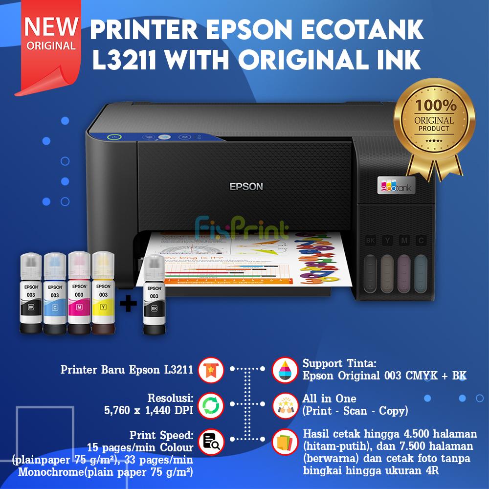 Printer Epson EcoTank L3211 All-in-One Print Scan Copy