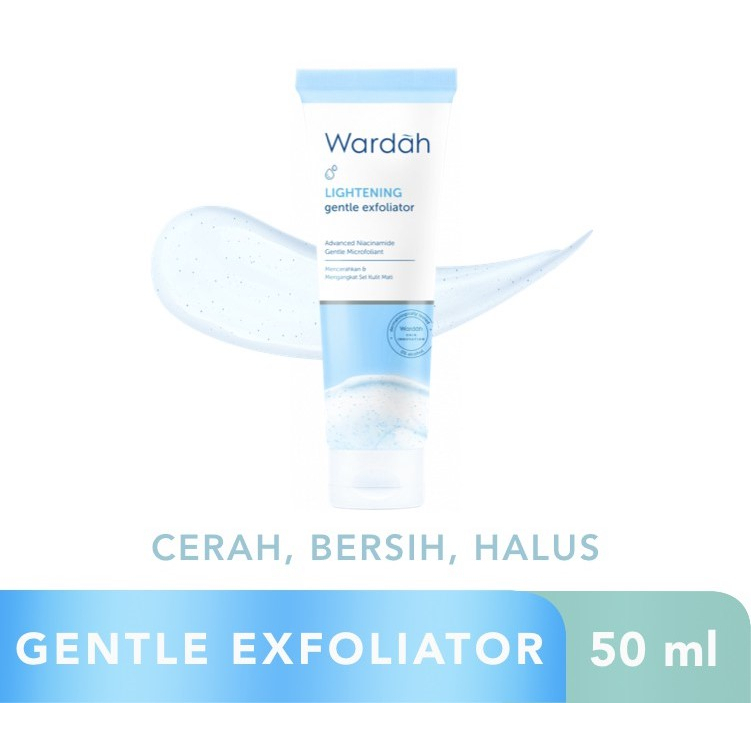 IVA BEAUTY WARDAH LIGHTENING GENTLE EXFOLIATOR 50ML - SCRUB WAJAH DENGAN ADVANCED NIACINAMID - PEMBE