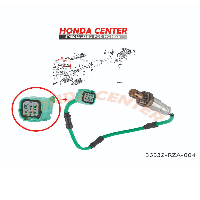 Sensor oksigen belakang bawah crv RE 2007 2008 2009 2010 2011 2012 2400cc