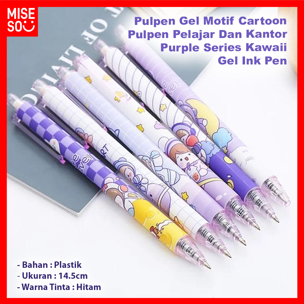 

Pulpen Gel Motif Cartoon Gel Ink Pen Pulpen Pelajar Dan Kantor Pena Lucu Purple Series Kawaii 606