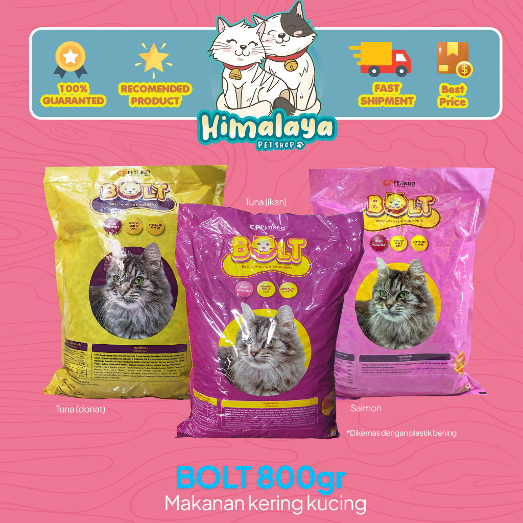 PROMO Makanan Kucing Kering Murah BOLT 800 gr - Makanan Kucing Kering Termurah