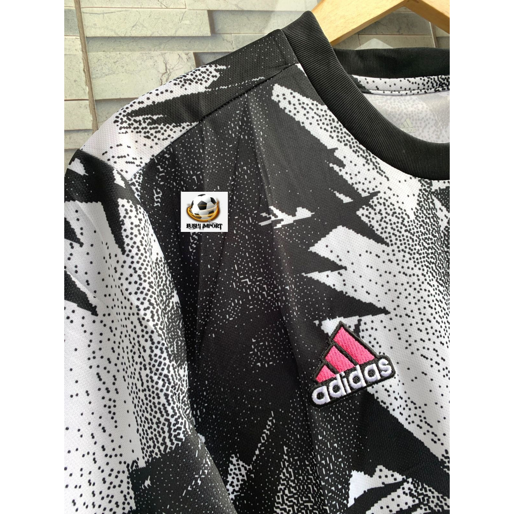 Jersey Baju Bola Juventus Pre-Match Black White Shirt NEW 2022 2023 Grade Ori