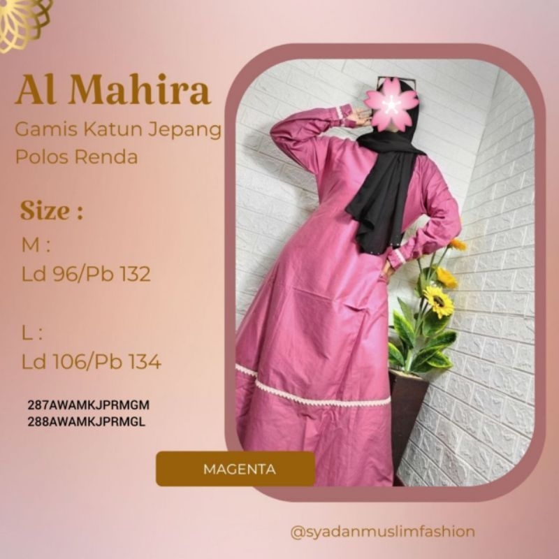 GAMIS AL MAHIRA KATUN JEPANG RENDA gamis polos gamis remaja gamis murah
