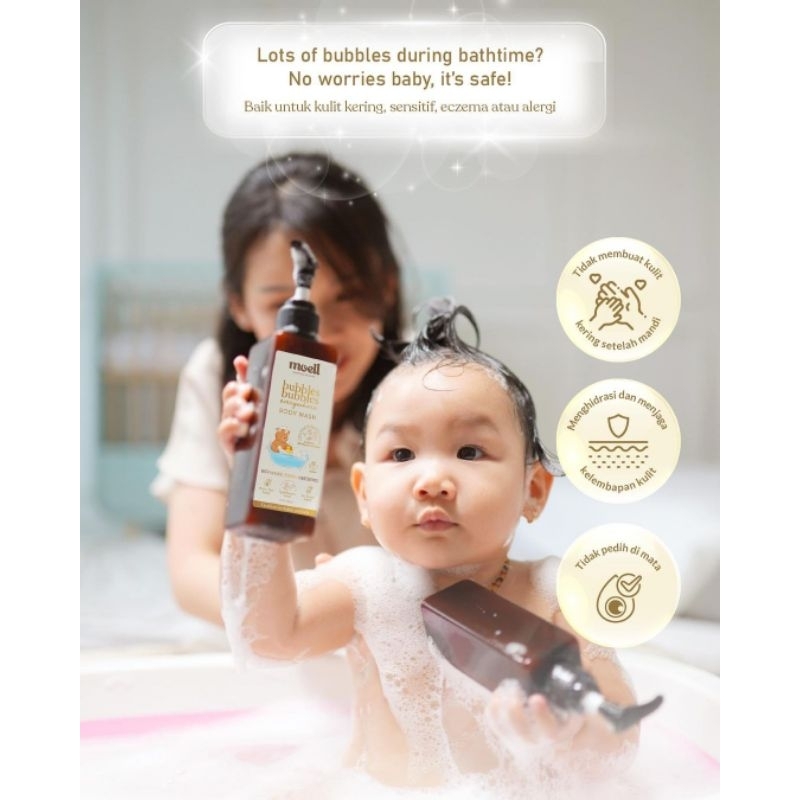 Moell Bubbles Bubbles Everywhere Bodywash 185g / Sabun mandi Bayi &amp; Anak