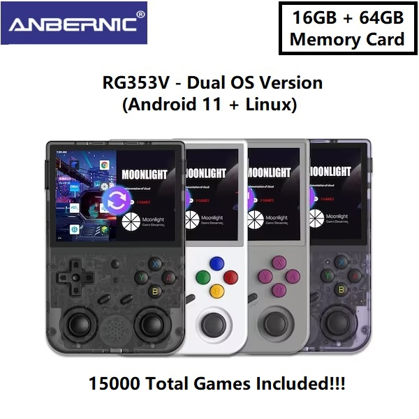 ANBERNIC RG353V - Dual OS Retro Game Portable Handheld Console - 15000/27000 Games - Konsol Game Jadul Nostalgia