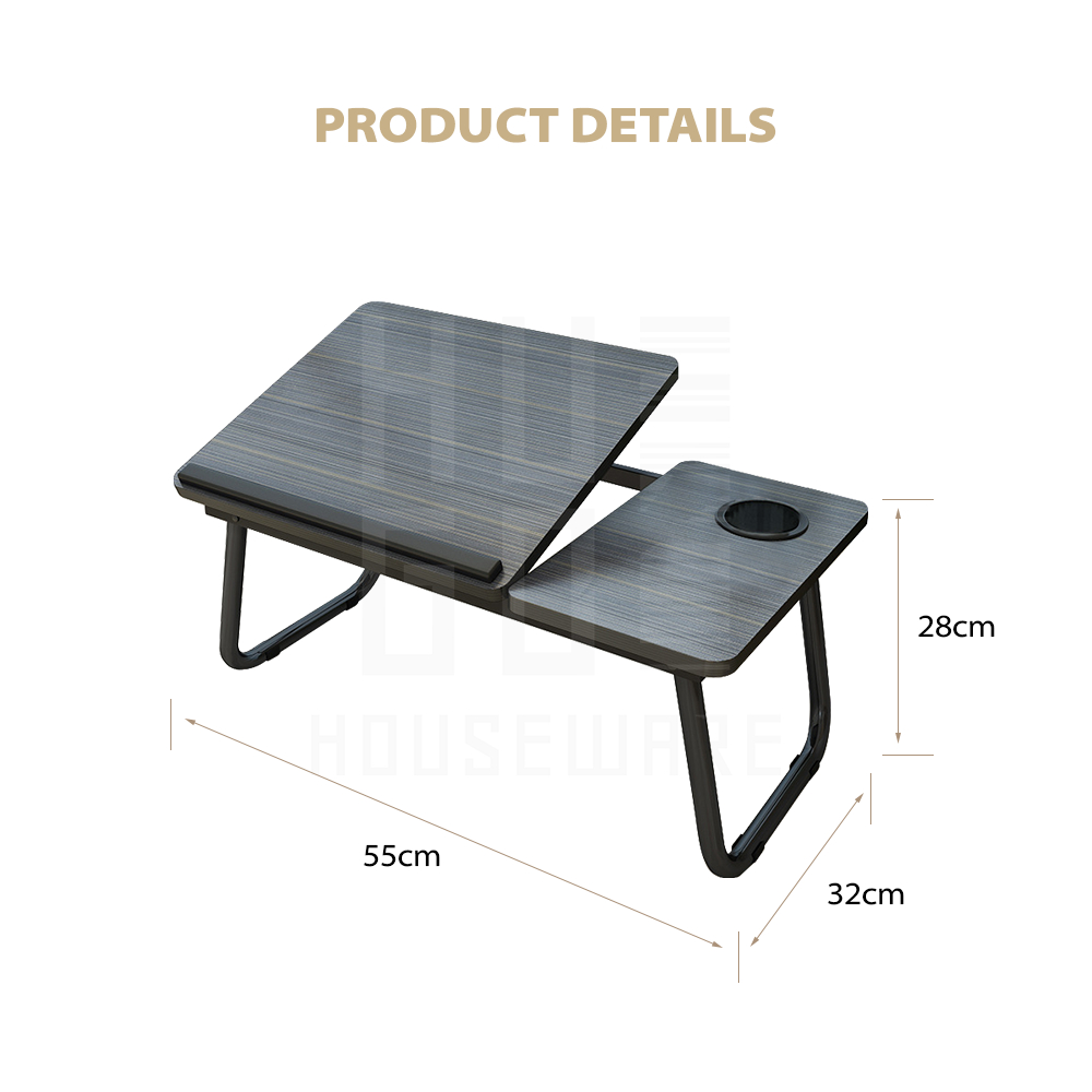 Meja Laptop Lipat Foldable Desk Zoomer Belajar Serbaguna HUGO