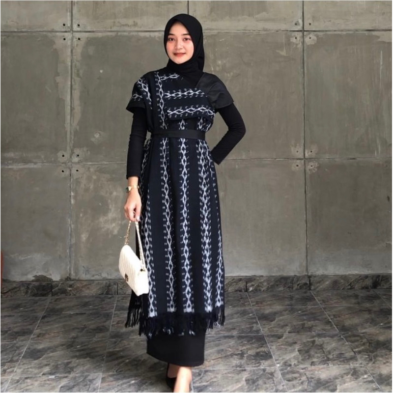 VEST TALIA TENUN / BAJU LEBARAN / DRESS LEBARAN / BAJU KONDANGAN / DRESS TENUN KONDANGAN /BATIK TENU
