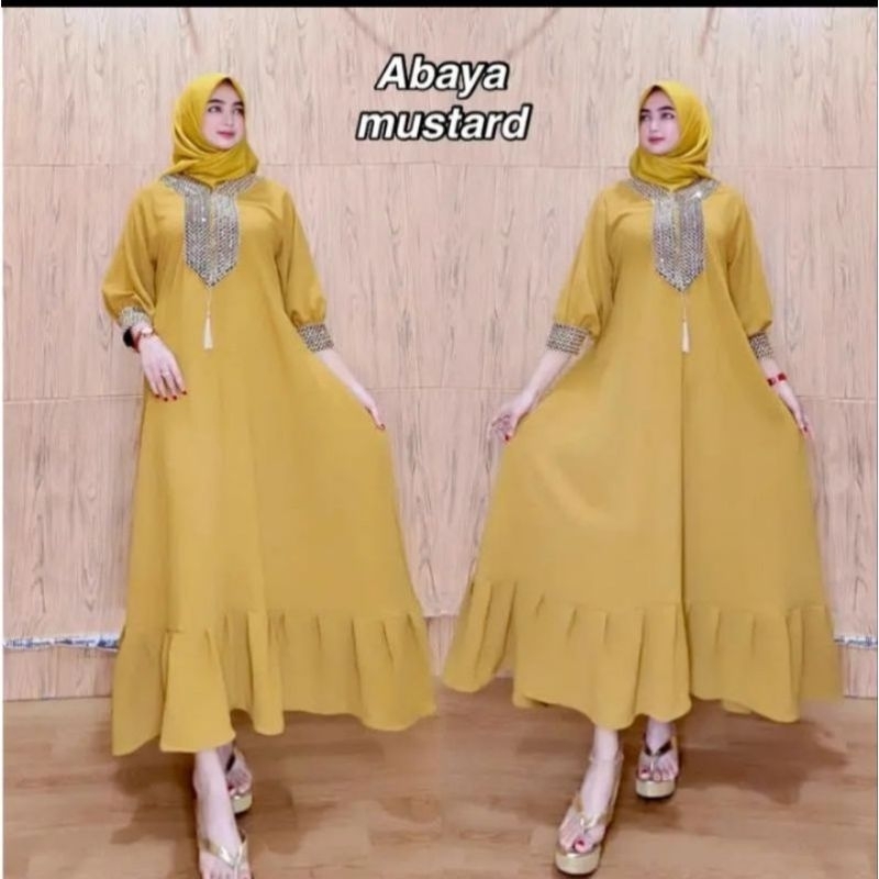 Gamis Set Hijab Azzura Syari Bahan Crinkle Airflow - Gamis Elegan Simple - Gamis Terbaru 2023 Viral