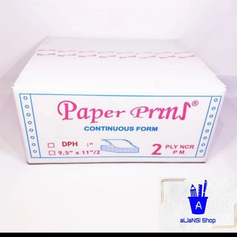 

Continuous Form 9,5"/2 x 11"/2 (2 PLY) bagi 4 - merk PAPERPRYNS