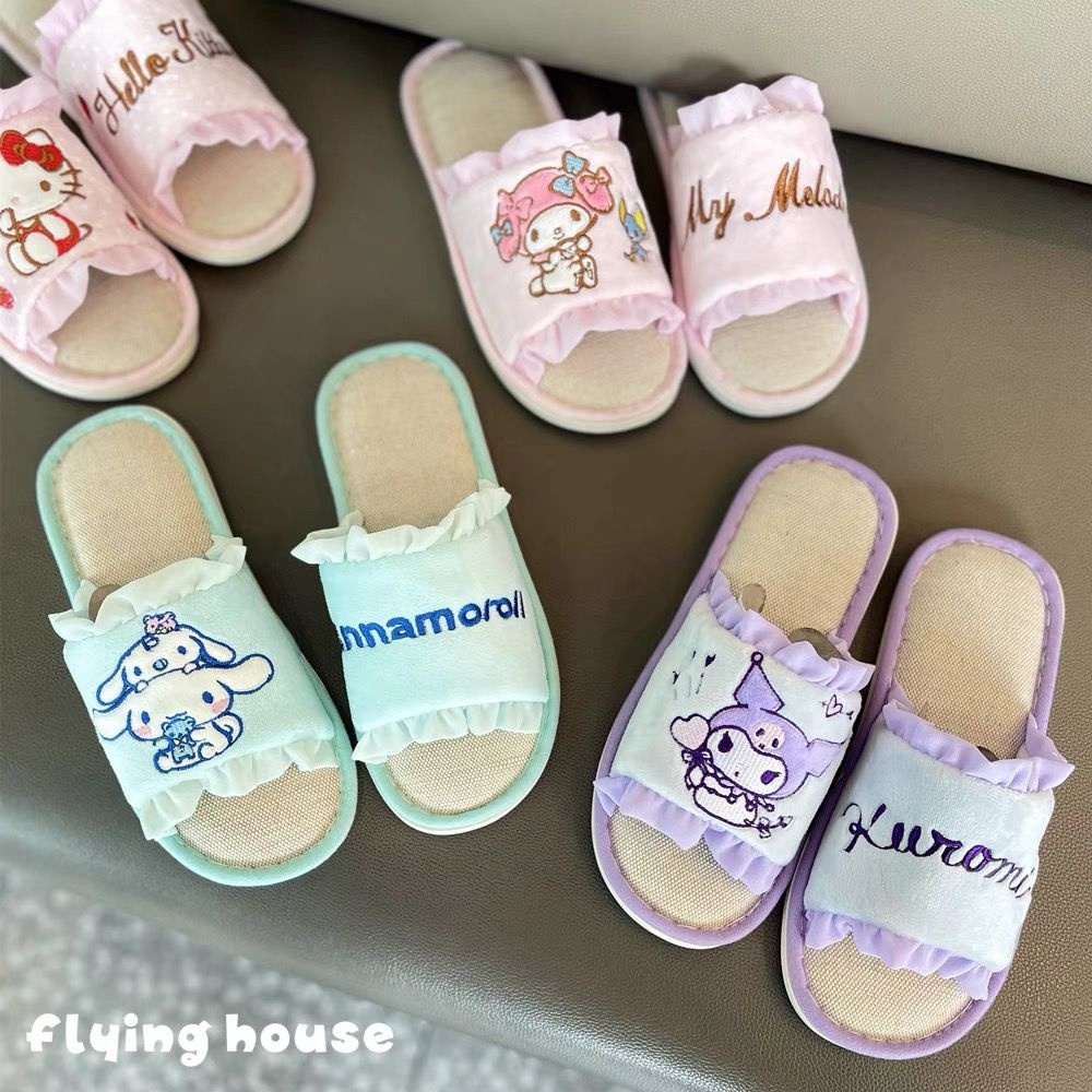 SANDAL RUMAH CINNAMOROLL MELODY KUROMI HELLO KITTY SEPATU KAMAR ALAS COKLAT