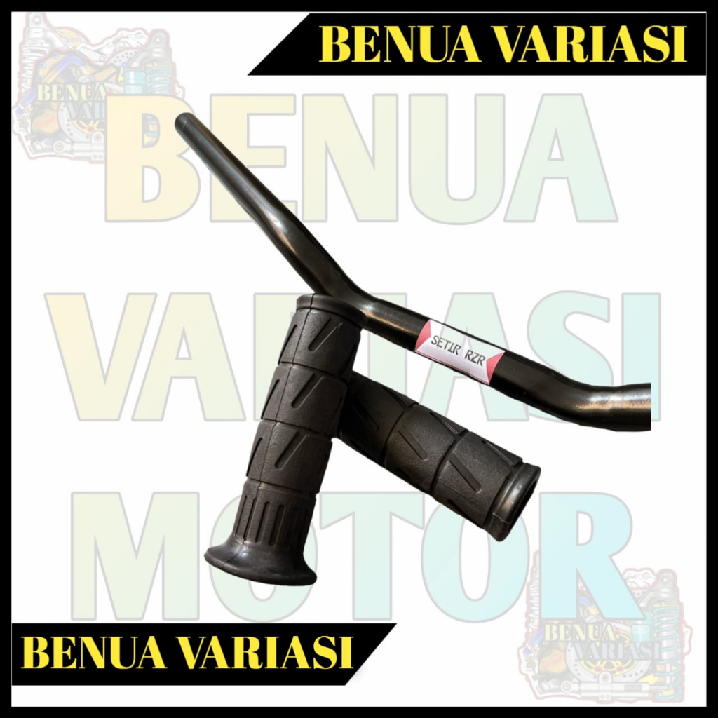 PAKET 2 IN 1 STANG RZR PNP FULL HITAM PLUS HANDGRIP KAWASAKI / GRIP KAZE BEAT STREET SATRIA FU SONIC