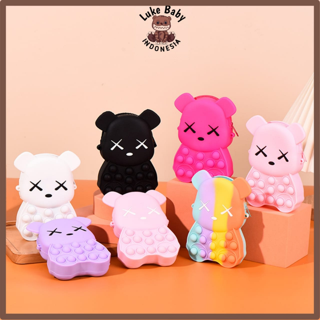 TAS POP IT TERBARU TAS SELEMPANG TEDDY MICKEY MINNIE FOX PANDA TASPOP IT LUCU TAS POP IT KARAKTER TE