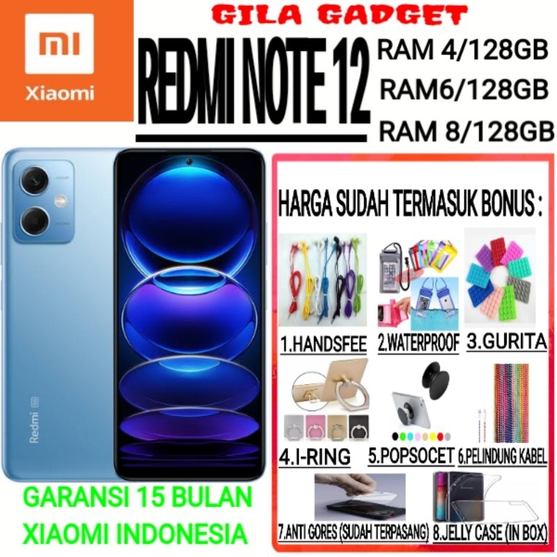 XIAOMI REDMI NOTE 12 RAM 4/128GB + RAM 6/128GB + RAM 8/128GB GARANSI RESMI XIAOMI