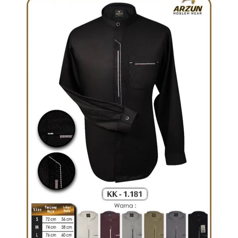 Busana Muslim Pria Dewasa | Baju koko Arzun Warna Motif Baru