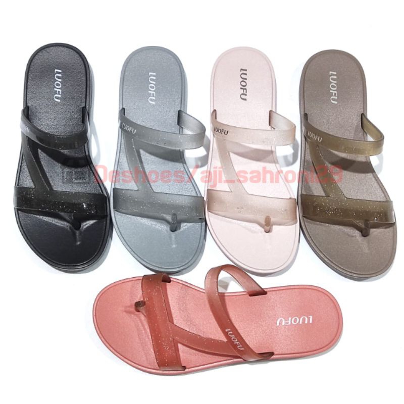 LUOFU F 2322 TFB-6WB SIZE 36-40 ORIGINAL l Sandal jepit jelly wanita l Sendal jepit cewek impor