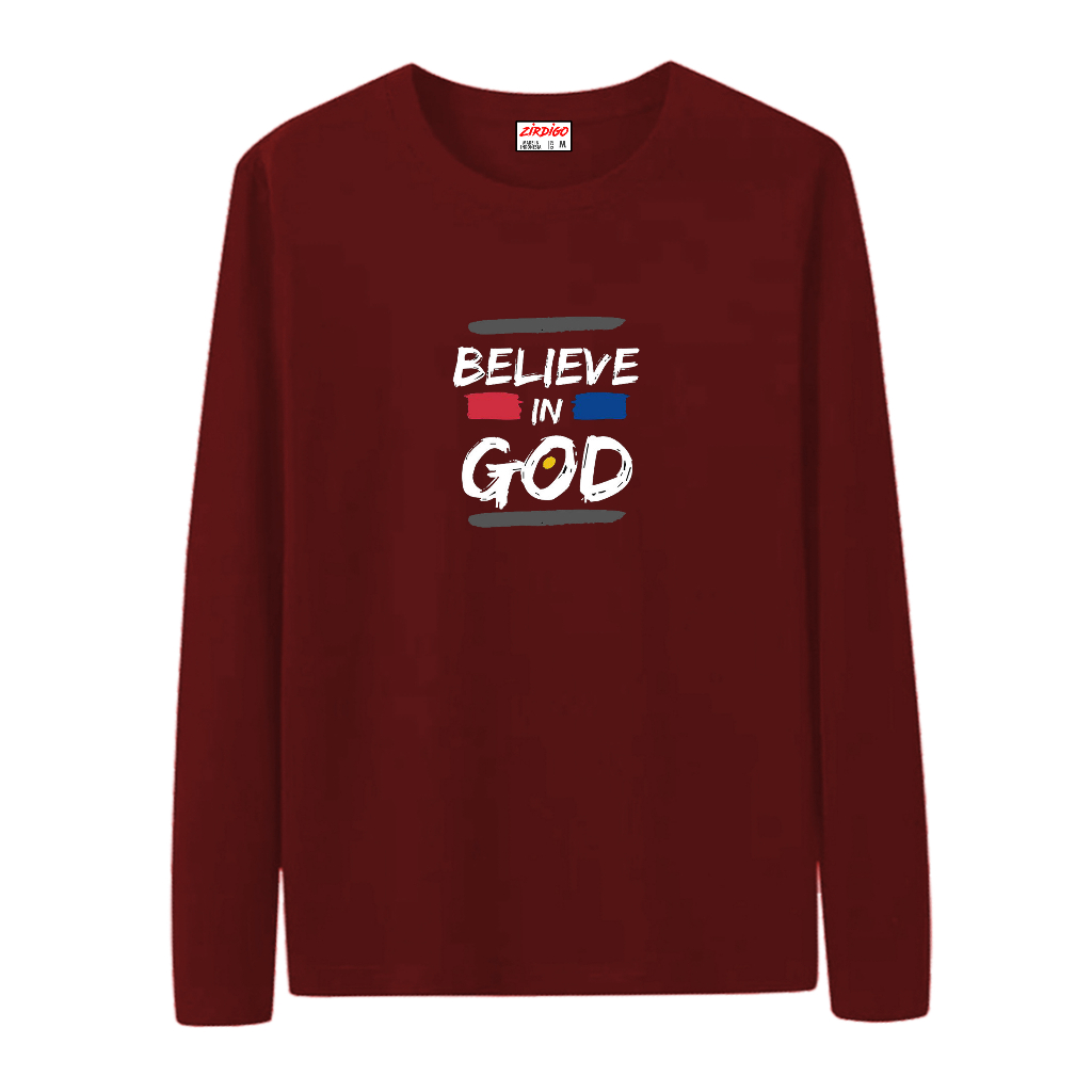 Zirdigo Kaos Believie Good Lengan Panjang Print Quality