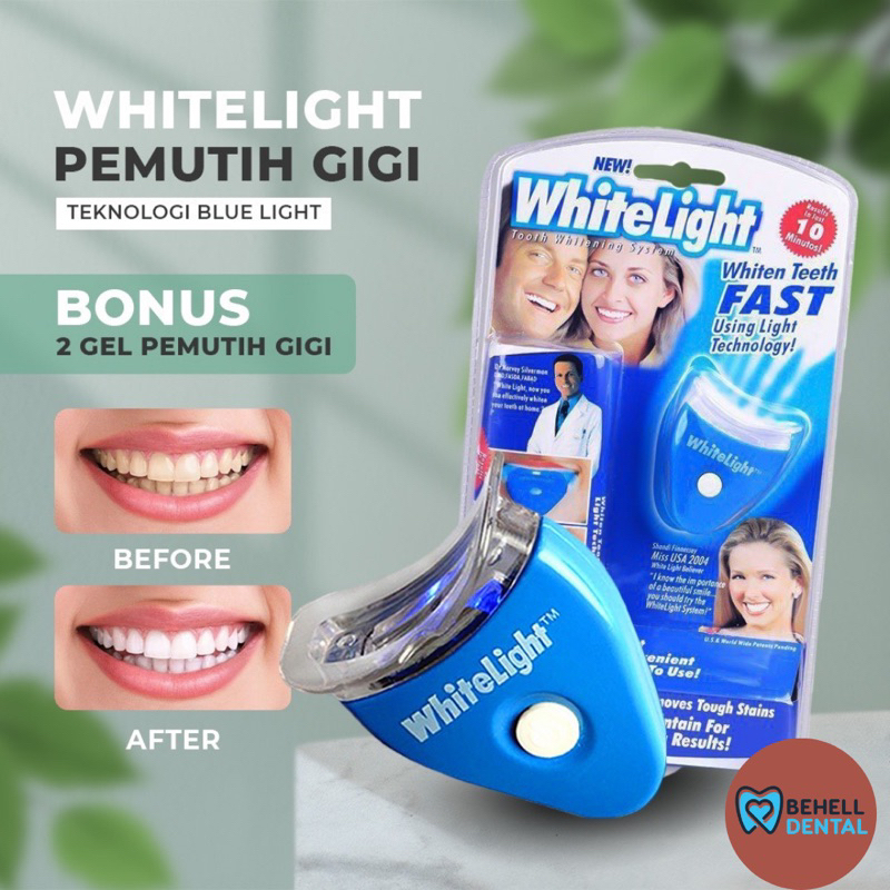 ORIGINAL WHITELIGHT PEMUTIH GIGI GEL LED / White Light Bahan Bleachin Whitening Teeth Penghilang Pembersih Perontok Karang Plak Gigi dan Bau Mulut Ampuh