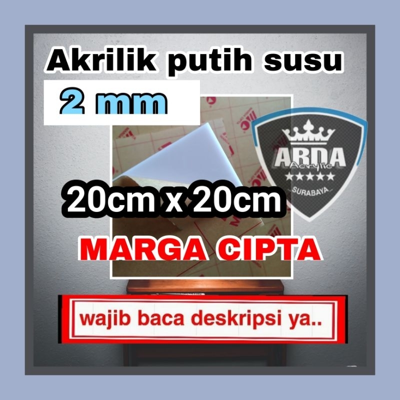 

Akrilik 2mm putih susu ukuran 20 x 20 Akrilik lembaran acrylic white