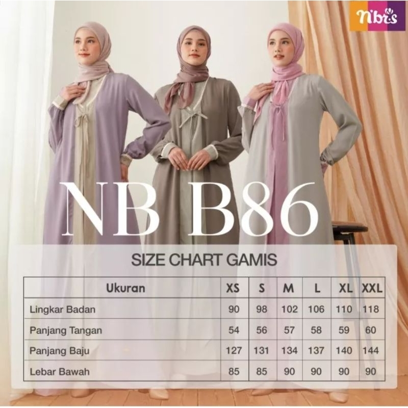 BAJU GAMIS NIBRAS NB B86 BUSANA MUSLIM KEKINIAN Nibras NB B86 ROSE