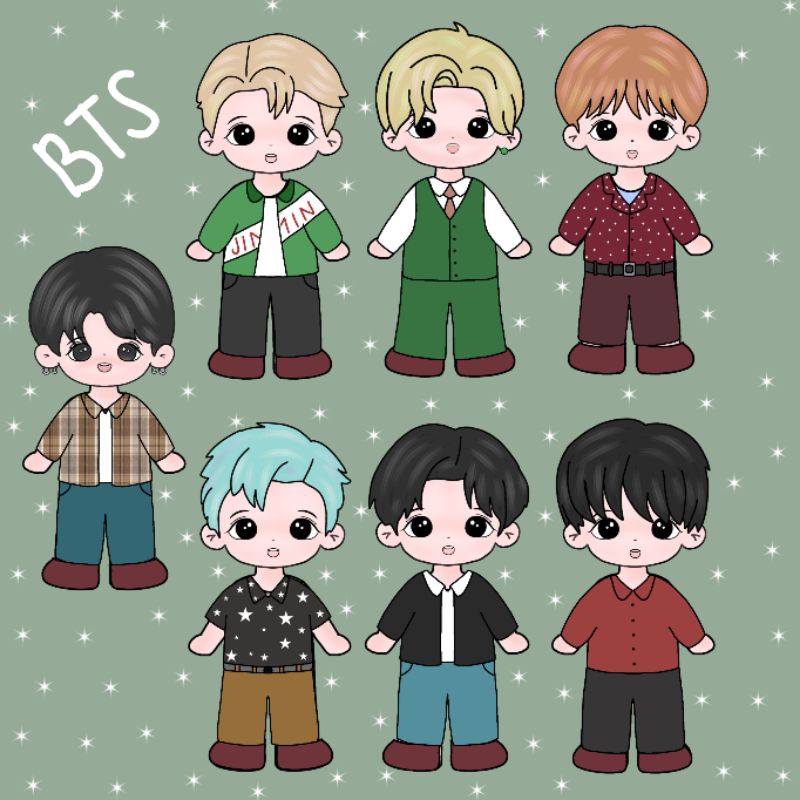 Mainan bongkar pasang kertas kekinian versi &quot;BTS&quot; /Paperdoll/Baju bajuan