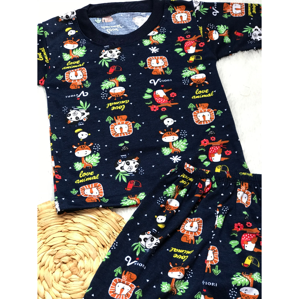 Setelan Baju Bayi Motif Setelan Baju Bayi Kancing Pinggir Baju Bayi Lucu Ukuran S, M Umur  3 Bulan - 2 Tahun