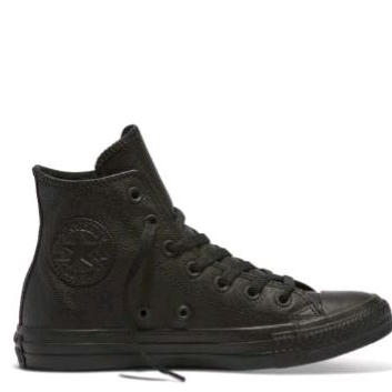 Sepatu pria Converse kulit hitam Polos | Sepatu kulit Full black Bisa bayar COd